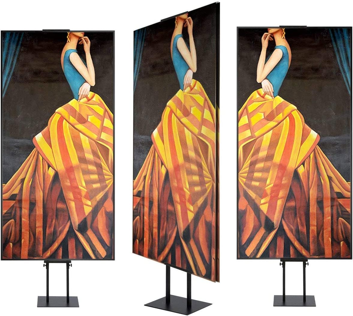 VAIIGO Double-Sided KT Board Sign Stand Adjustable Poster Stand Heavy Duty Floor Advertising Sign Holder Height Up to 75inches for Board & Foam,Black