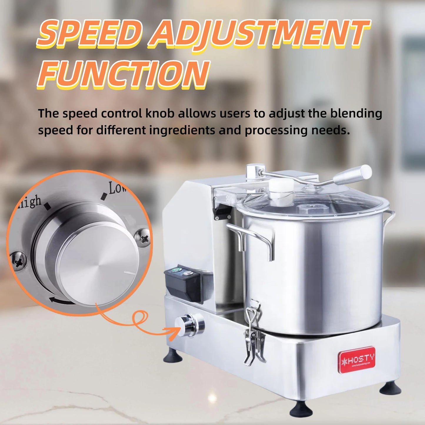 EASYROSE Commercial Vegetable Chopper & Meat Mincer, 1800W Electric Multifunctional Vegetable Cutter with 6L Stainless Steel Bowl, For Restaurants, Food Processing, Canteens