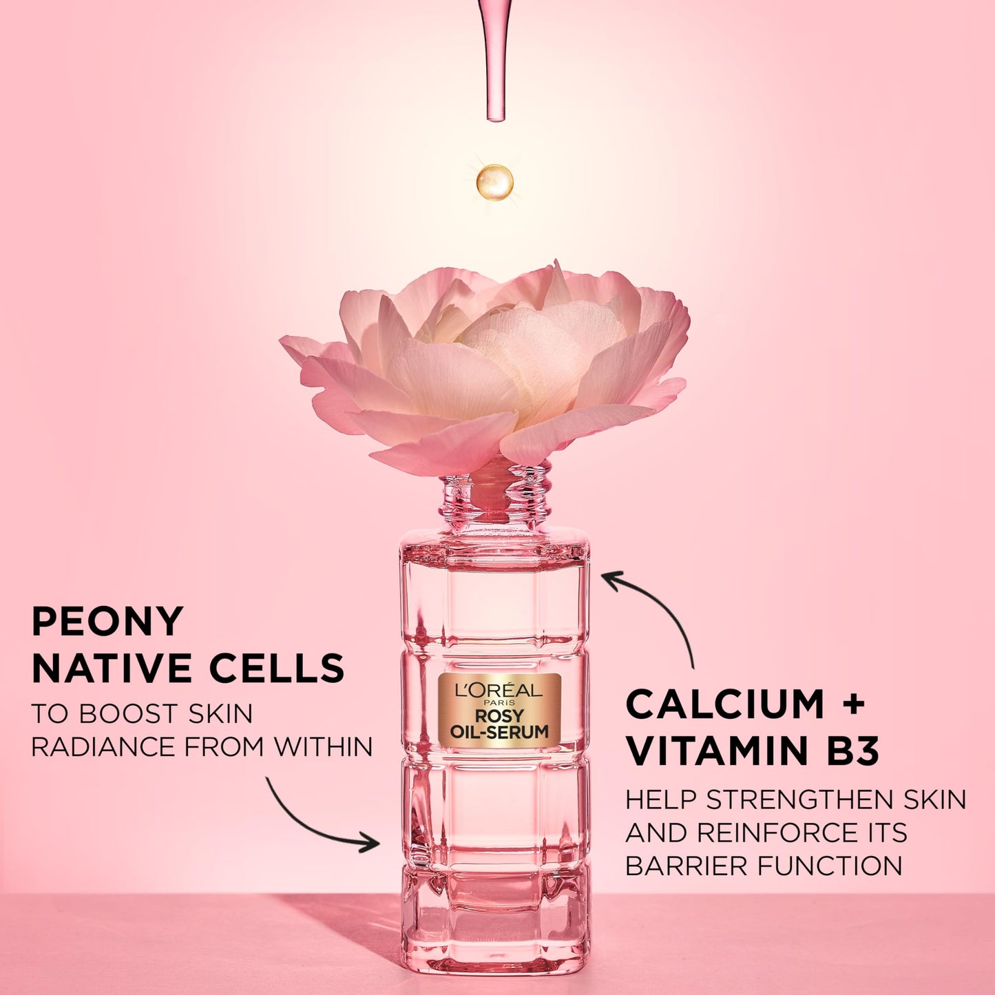 L'Oreal Paris Age Perfect Golden Age Rosy Oil Face Serum, Infused with Peony Cells, Visibly Boosts Skin Radiance & Brightens Complexion for a Healthy Glow, 30ml