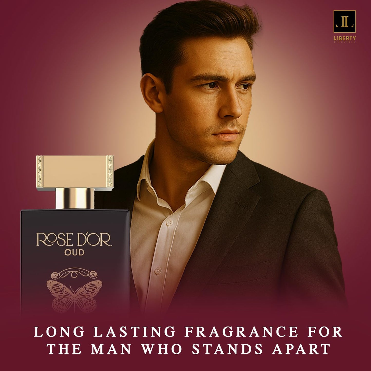 Liberty Oud Perfume for Men, 3.4 Oz Rose Dyor Oud Perfumes for Women Anniversary Edition Long-Lasting Unisex Eau de Parfum, Luxury Woody Fragrance, Perfume Spray