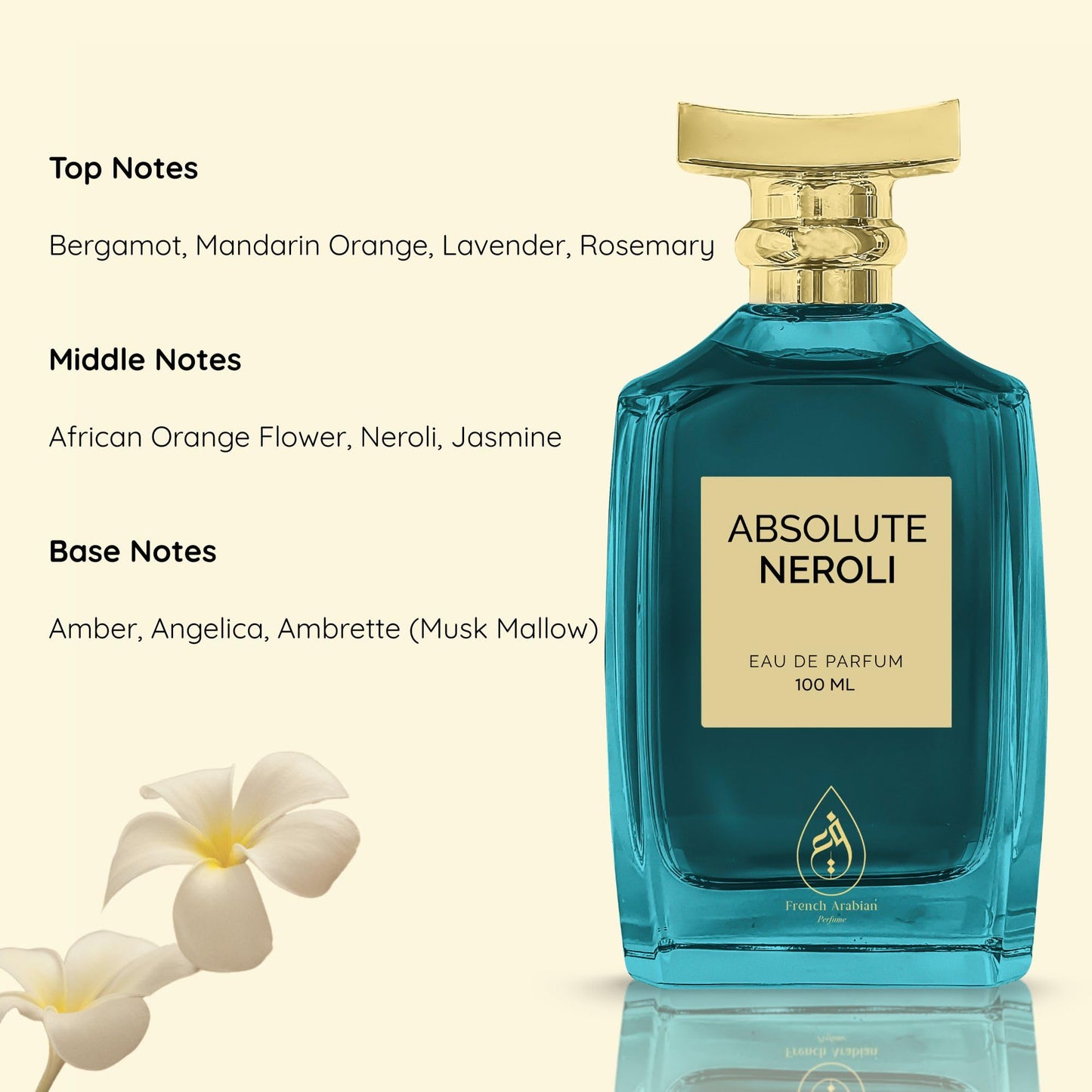 Absolute Neroli Perfume 100ml - Eau De Parfum Unisex Citrusy Floral Fragrance - Fresh Neroli Riviera Town Of Portofino