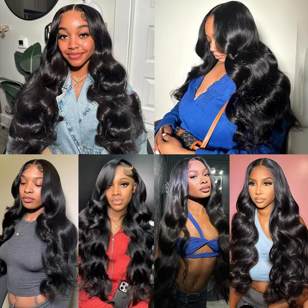 13 x 4 Lace Frontal Closure Body Wave Frontal 13 x 4 HD Transparent Lace Frontals With Bangs Baby Hair 100% Remy Human Hair 150% Density Natural Color (Natural Color, 10 Inch)