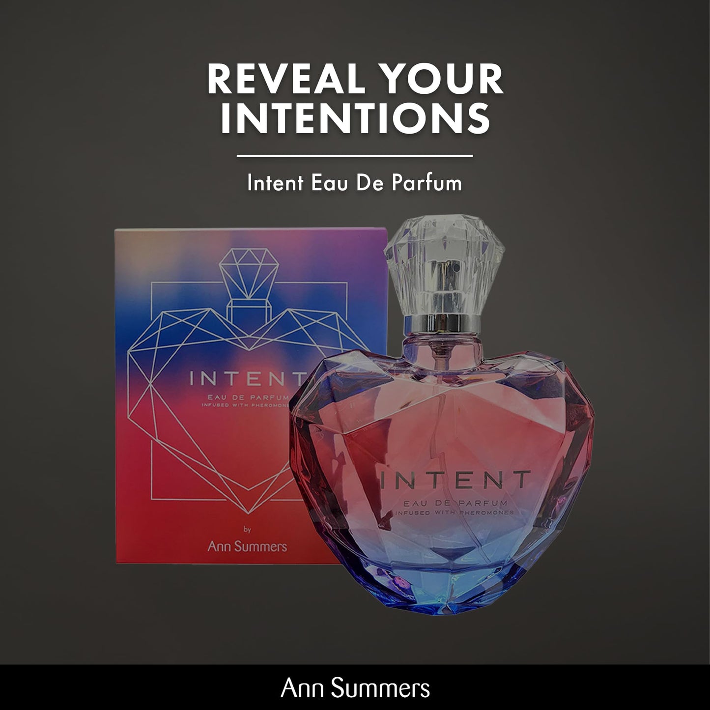 Ann Summers Intent Pheromone Perfume for Women (100ml Eau de Parfum) – Floral, Fruity Fragrance to Enhance Attraction – Citrus & Musk Notes, Heart-Shaped Bottle – Genuine Ann Summers Womens Perfume