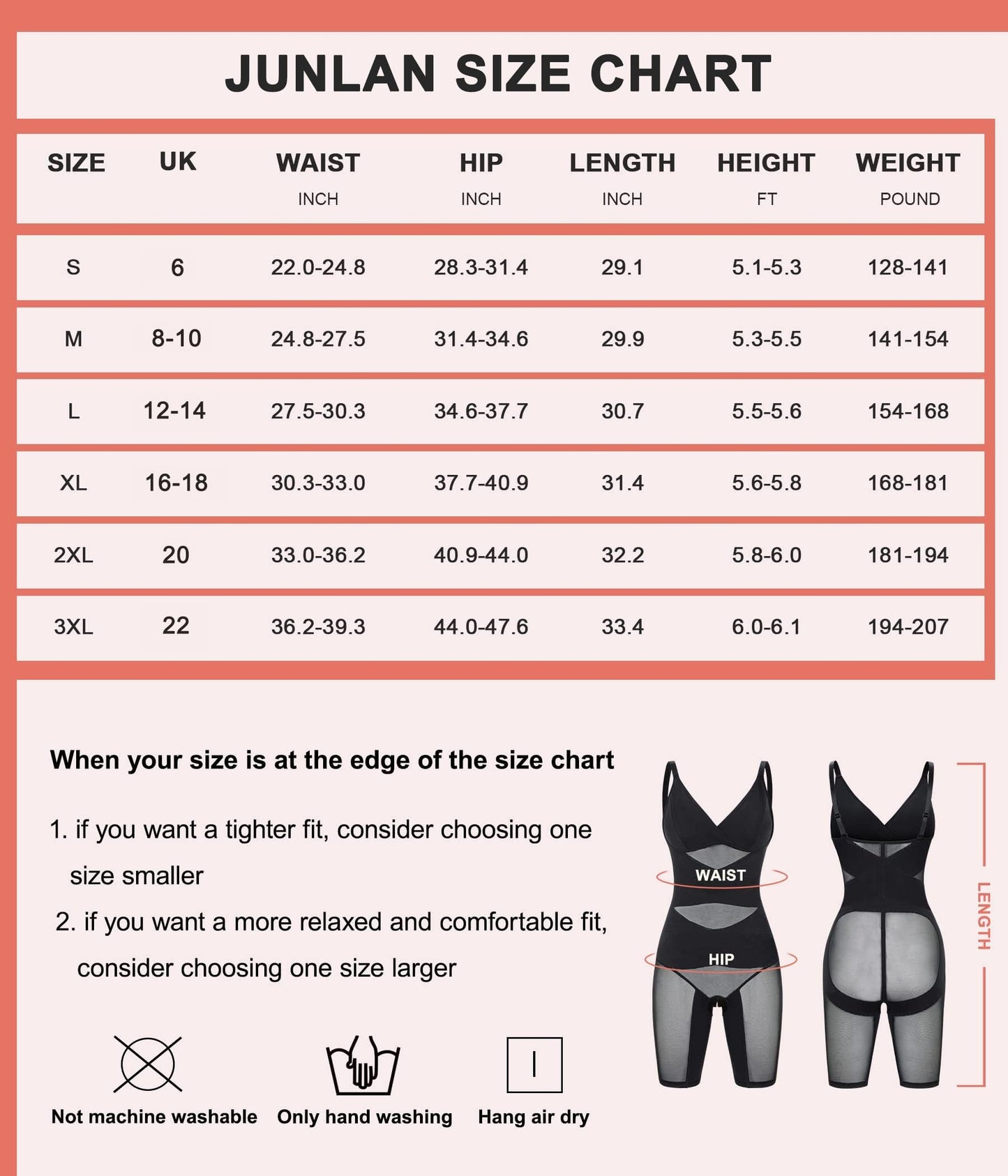 Junlan Shapewear Bodysuit for Women V Neck Butt Lifter Full Body Shaper Tummy Control Thigh Slimmer Shorts Seamless Jumpsuit One Piece (Black,XL)