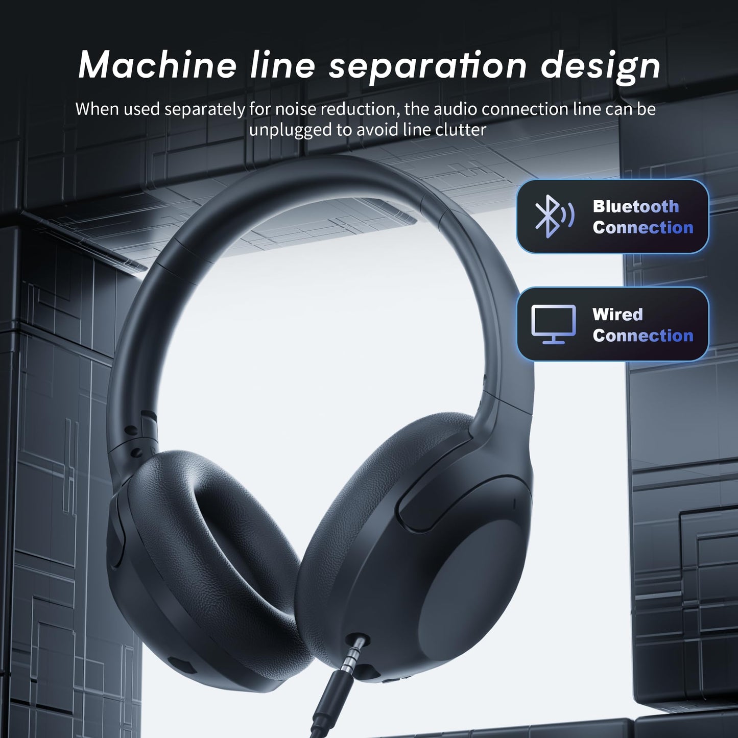 KAMLO Wireless Headphones Over Ear,65 Hrs Playtime Foldable Bluetooth 5.3 Headphones,6 EQ ModesFoldable Lightweight Headset with Deep Bass, for Travel/Office/Cellphone/PC (Black)