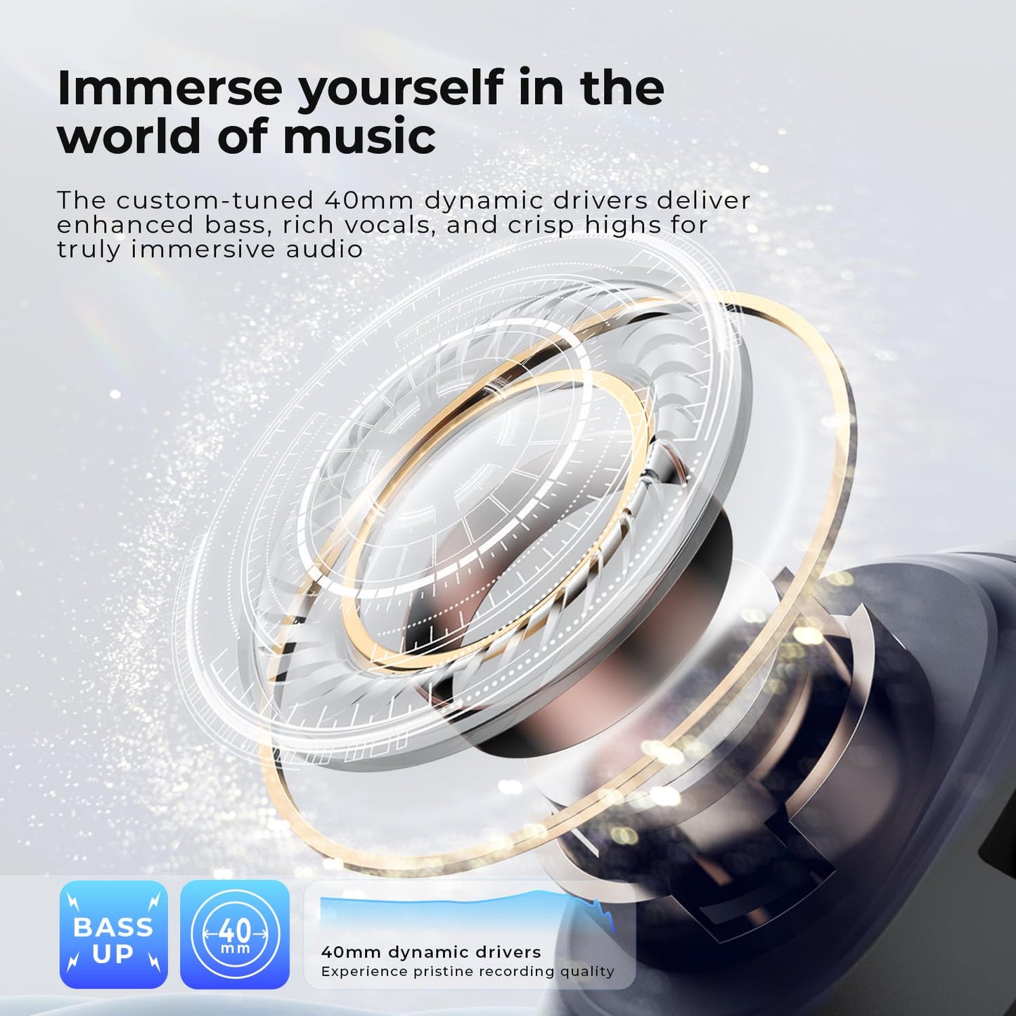 havit Active Noise Cancelling Headphones, Wireless Over Ear Bluetooth Headphones with 60ms Low Latency Game Mode, 50H Playtime, Foldable Overhead Headphones with Deep Bass, Bluetooth 5.4, App Control