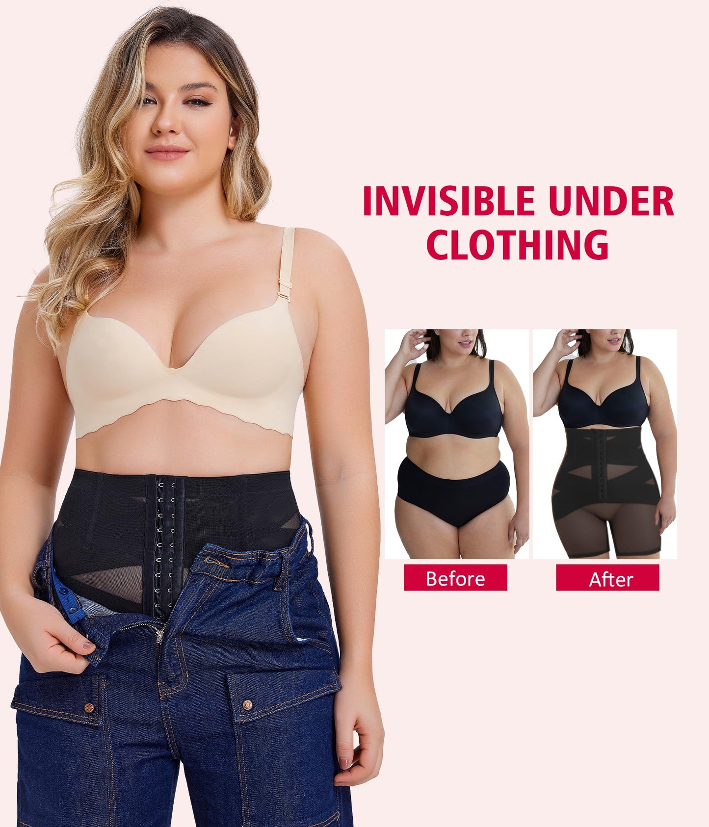 Bafully Women Tummy Control Knickers High Waisted Shapewear Body Shaper Butt Lifter Panties Shaping Underwear (L, Black)