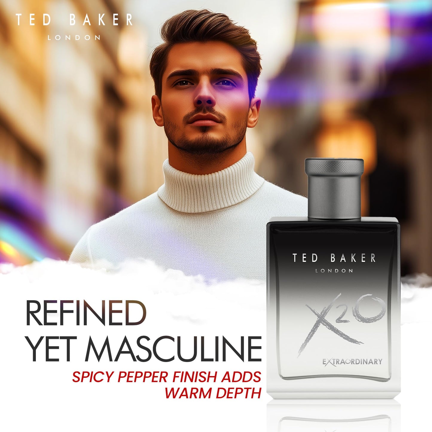 Ted Baker X20 Men Eau de Toilette Perfume for Men, Oriental Fragrance Featuring Tangerine and Amber Notes, Spicy Pepper Finish, 100ml
