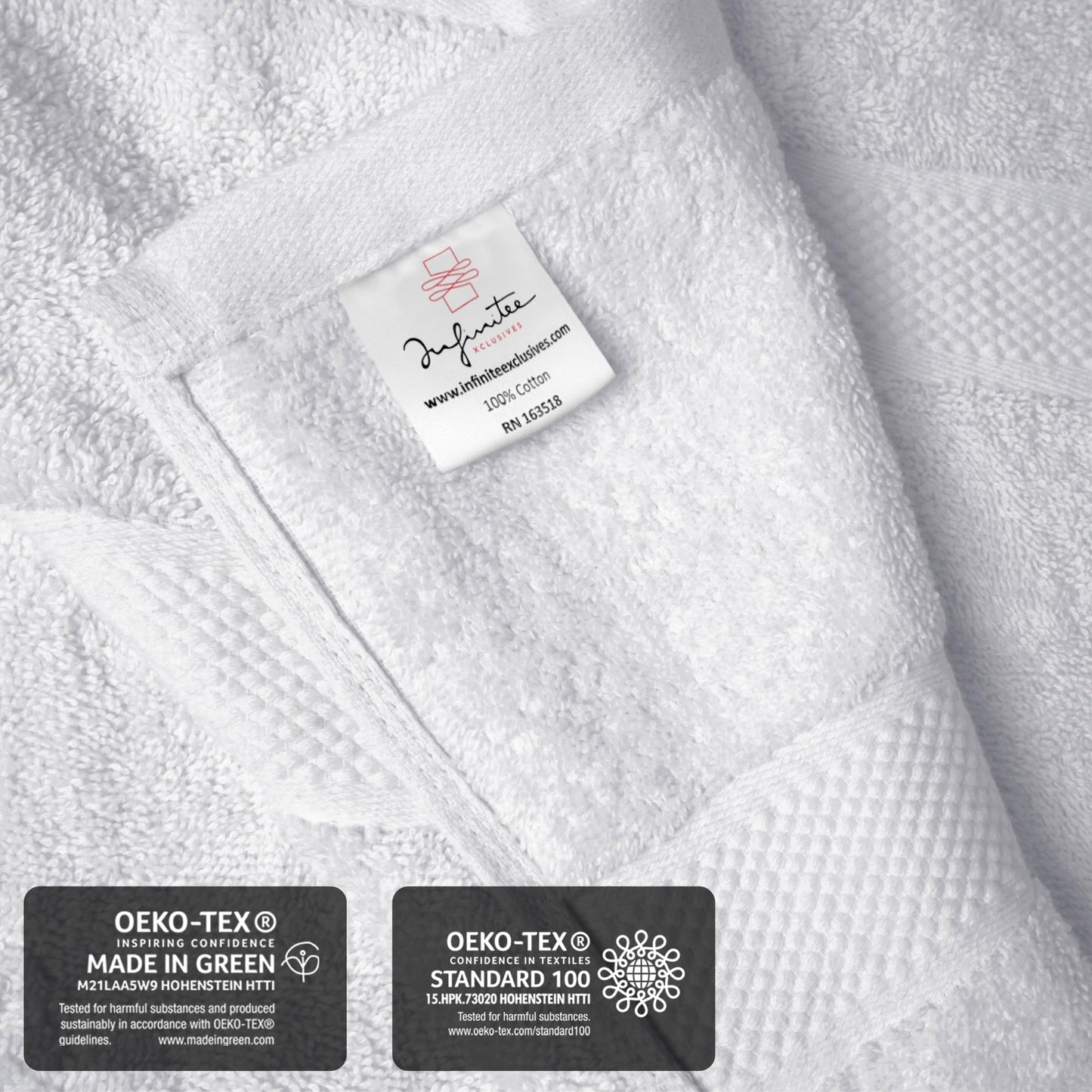 Infinitee Xclusives Premium Bath Sheets Set of 2 Extra Large Bath Towels (90x180cm), 100% Cotton Super Absorbent, Quick-Dry Bath Sheet for Hotel & Spa |Brilliant White|
