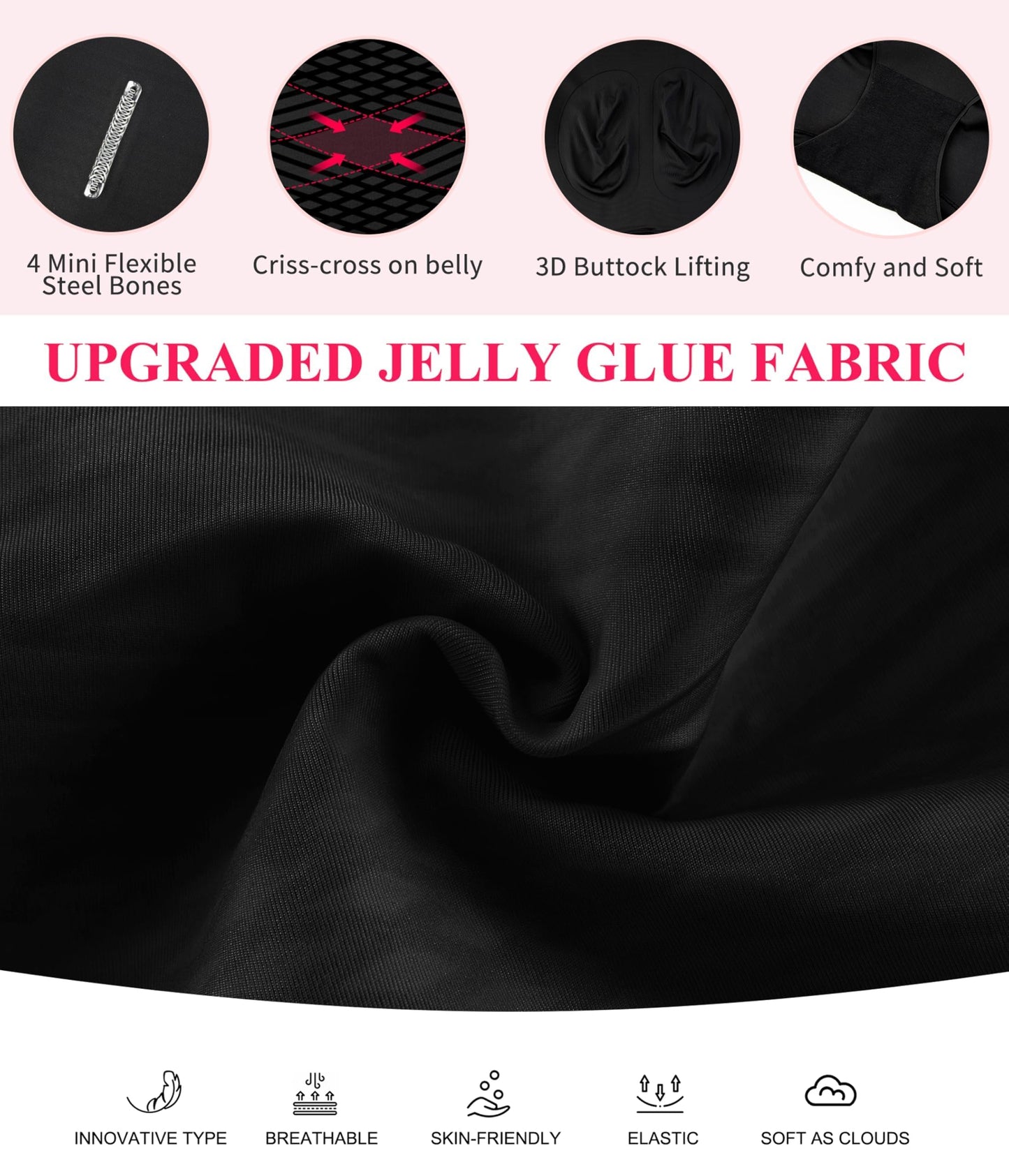 Gotoly Women Tummy Control Knickers High Waist Shapewear Body Shaper Seamless Slimming Underwear Shaping Briefs Black