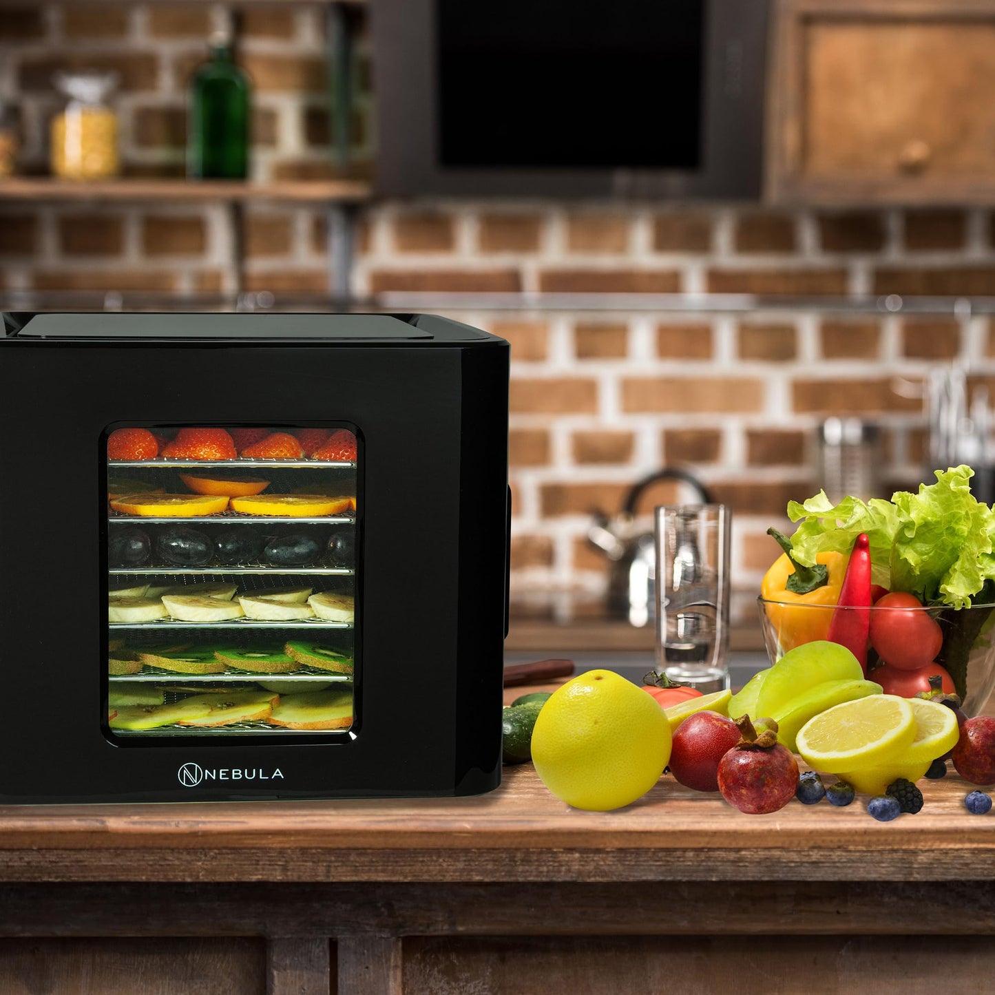Nebula Food Dehydrator 400W with 6 Stainless Steel Trays, LED Touch Control Design, Adjustable Digital Temperature 35-70C and 48 Hour Timer, Food Dryer for Fruit, Veg, Meat & More