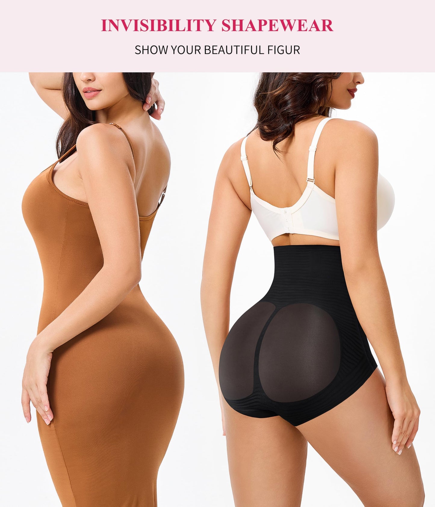Gotoly Women Tummy Control Knickers High Waist Shapewear Body Shaper Seamless Slimming Underwear Shaping Briefs Black