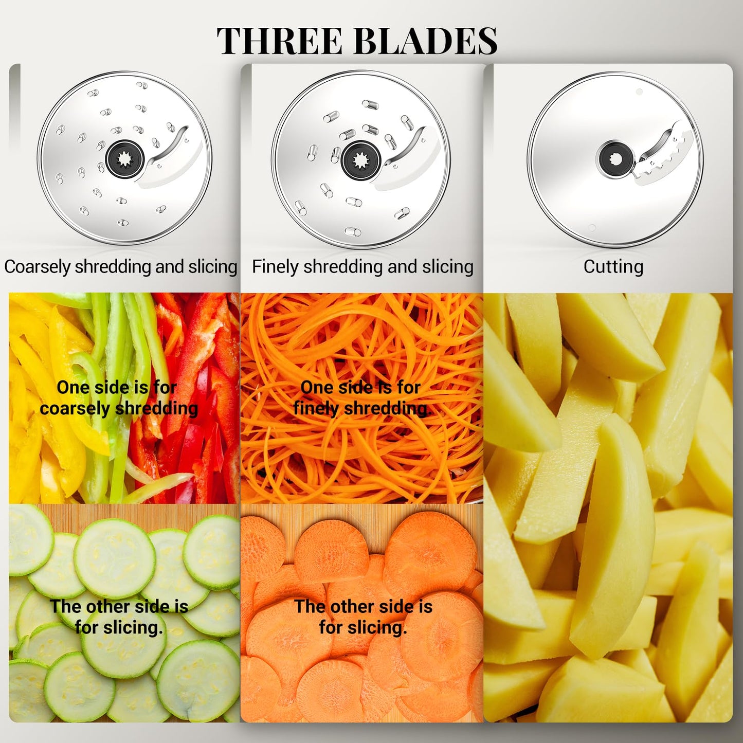 FIMEI Multifunctional Food Processor 1300W, 3 Speeds and Pulse Function, 3.5L Chopper, 1.5L Blender, Grinder, Citrus Juicer, Dough Hook, Whisk, Shredder, Reversible Slicer, Triple Lock Protection