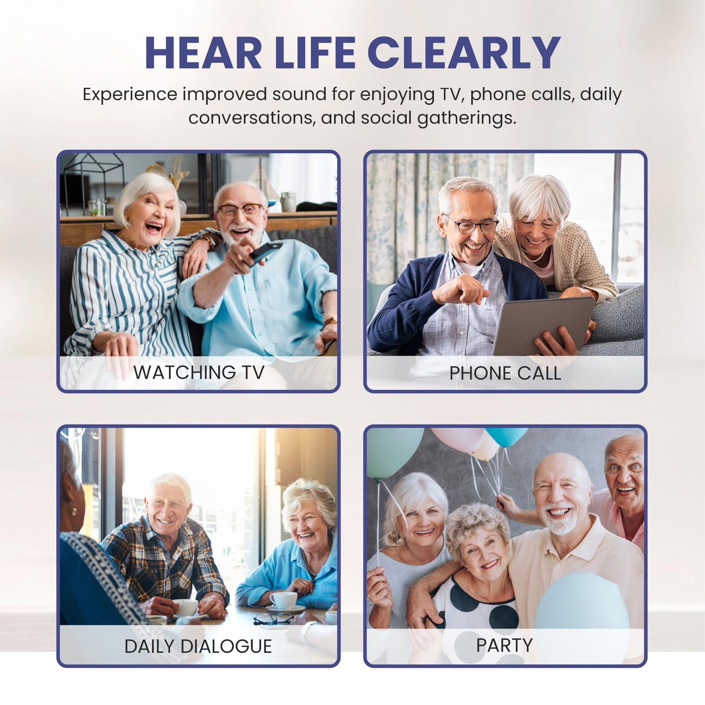ECHOEDGE Rechargeable Hearing Amplifier - Personal Voice Amplifier with Microphone for Enhanced Sound Clarity - Invisible Design with HD Power Display, Noise Reduction & 30hr Battery Life