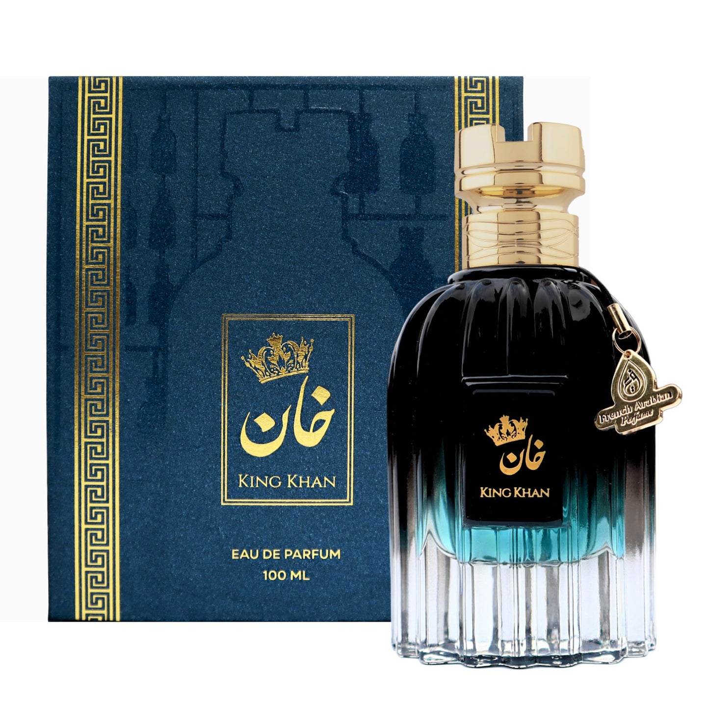 King Khan Eau De Parfum 100ml by French Arabian Perfumes | Woody Spicy Green & Oud Fragrance for Men | Long Lasting Scent