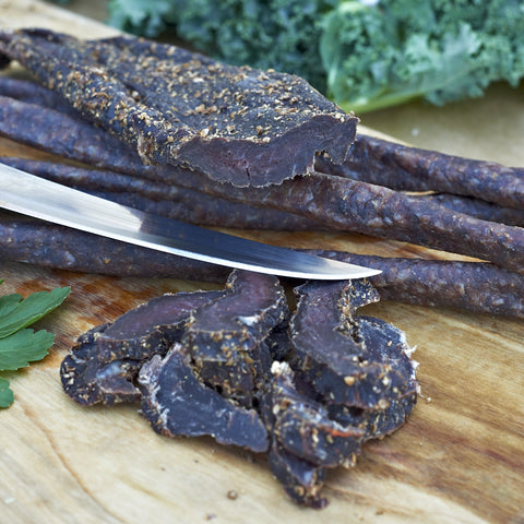 Sliced beef biltong bites