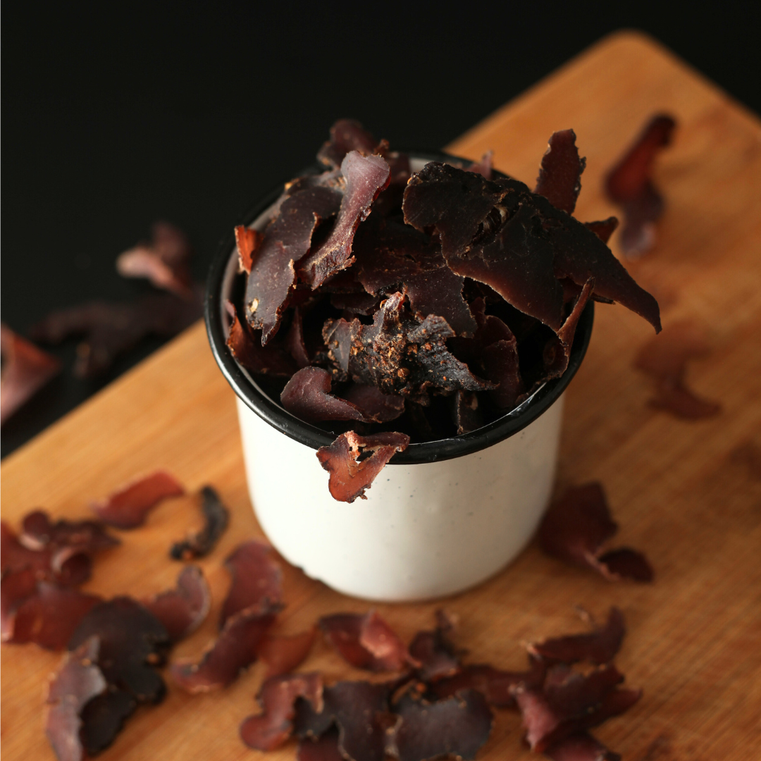 Sliced beef biltong bites