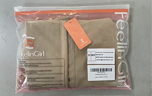 FeelinGirl Women's Body Shaper Full Body Shapewear Tummy Control Butt Lifter Bodysuit Beige L