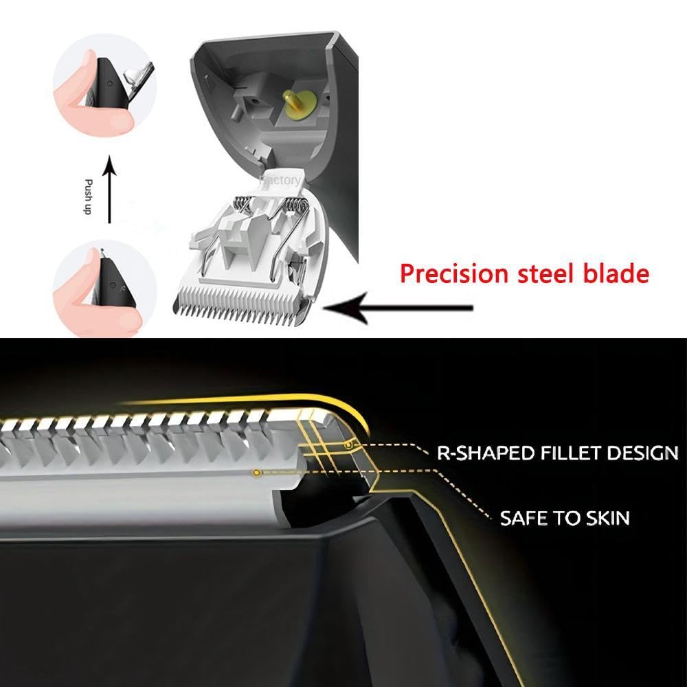 Body Hair Trimmer Men - Pubic Hair Trimmer with Ceramic Blade Heads, Ball Shaver for Private Parts with LED Light & Display, Body Shavers Groomer IPX7 Waterproof for Wet/Dry Use