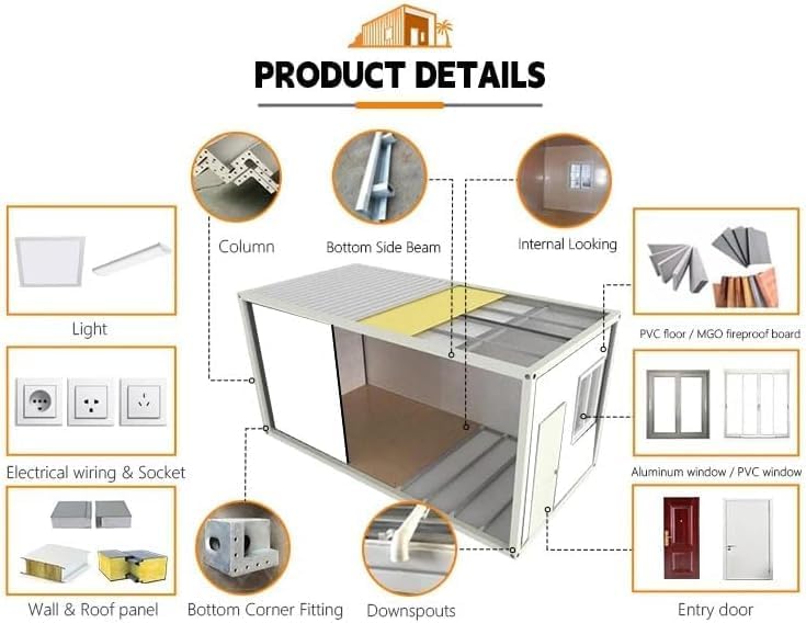 2 Story Container House Prefabricated 20ft 40ft Expandable Container House for Sale Shipping Prefab Tiny Home Granny Flat Home Office