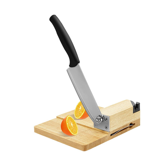 Biltong Cutter, Manual Household Jerky Meat Slicer Solid Oak Stainless Steel Biltong Cutter, Jerky Slicer with Wood Base