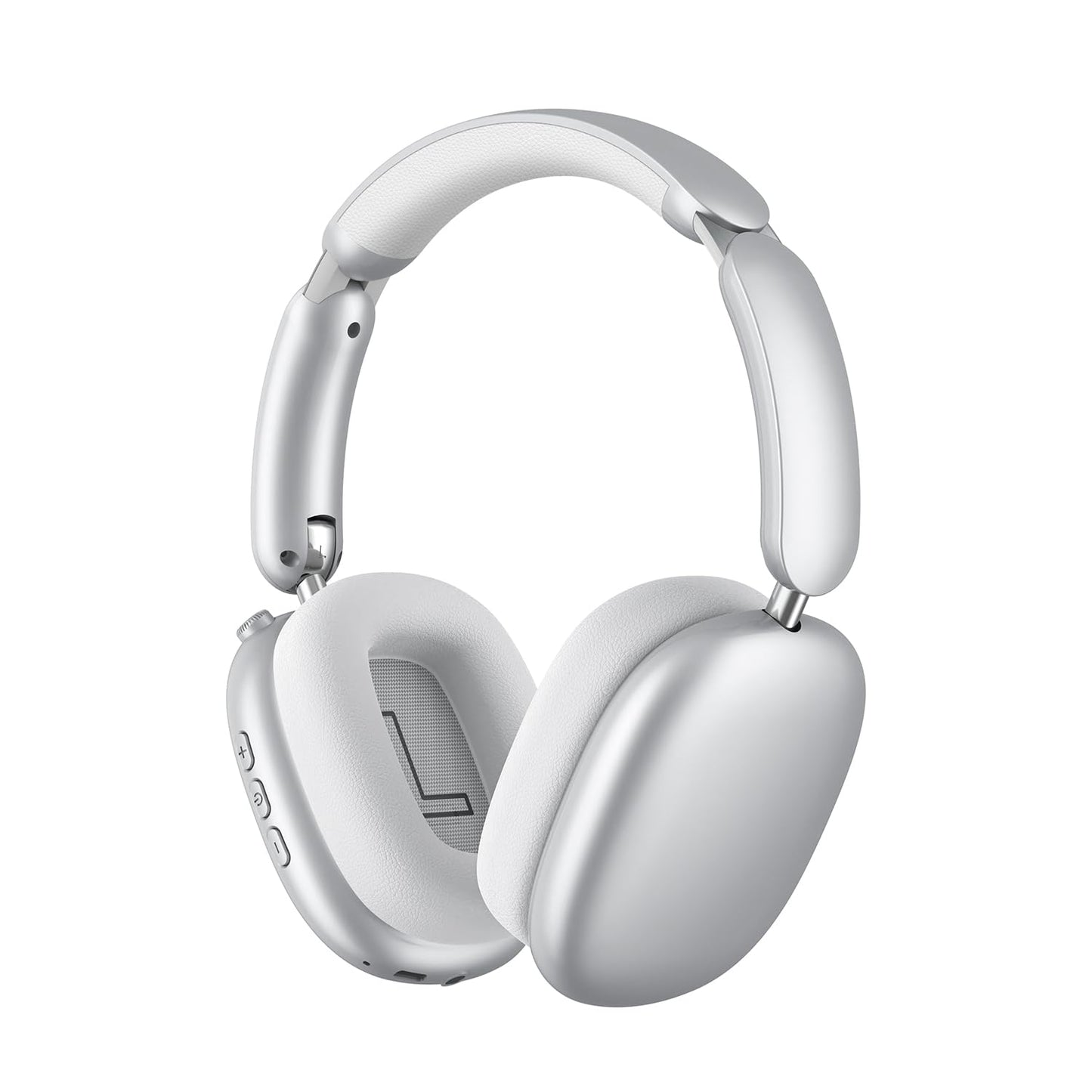 Wentronic Y02 Hybrid Active Noise Cancelling Headphones,60H Battery,5 EQ Music Modes,Hi-Res Audio,Deep Bass,Foldable Wireless Over Ear Bluetooth 5.4 Headset,Breathable Leather Earpads (Silver)
