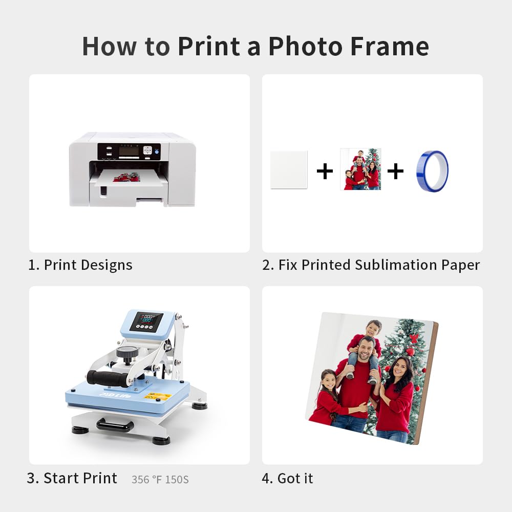 PYD Life 220 V Heat Press Machine for T-Shirts 9 x 12 Inch Light Blue for Sublimation T-Shirts Tote Bag Ornaments Photo Frames Name Plate Keychains Print