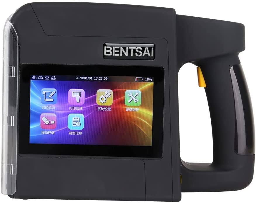 BENTSAI B85 Wide Format Handheld Inkjet Printer Large Character Coding Up to 92mm Print Height for Porous and Non-porous Surfaces with Solvent Quick Drying Ink
