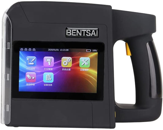 BENTSAI B85 Wide Format Handheld Inkjet Printer Large Character Coding Up to 92mm Print Height for Porous and Non-porous Surfaces with Solvent Quick Drying Ink