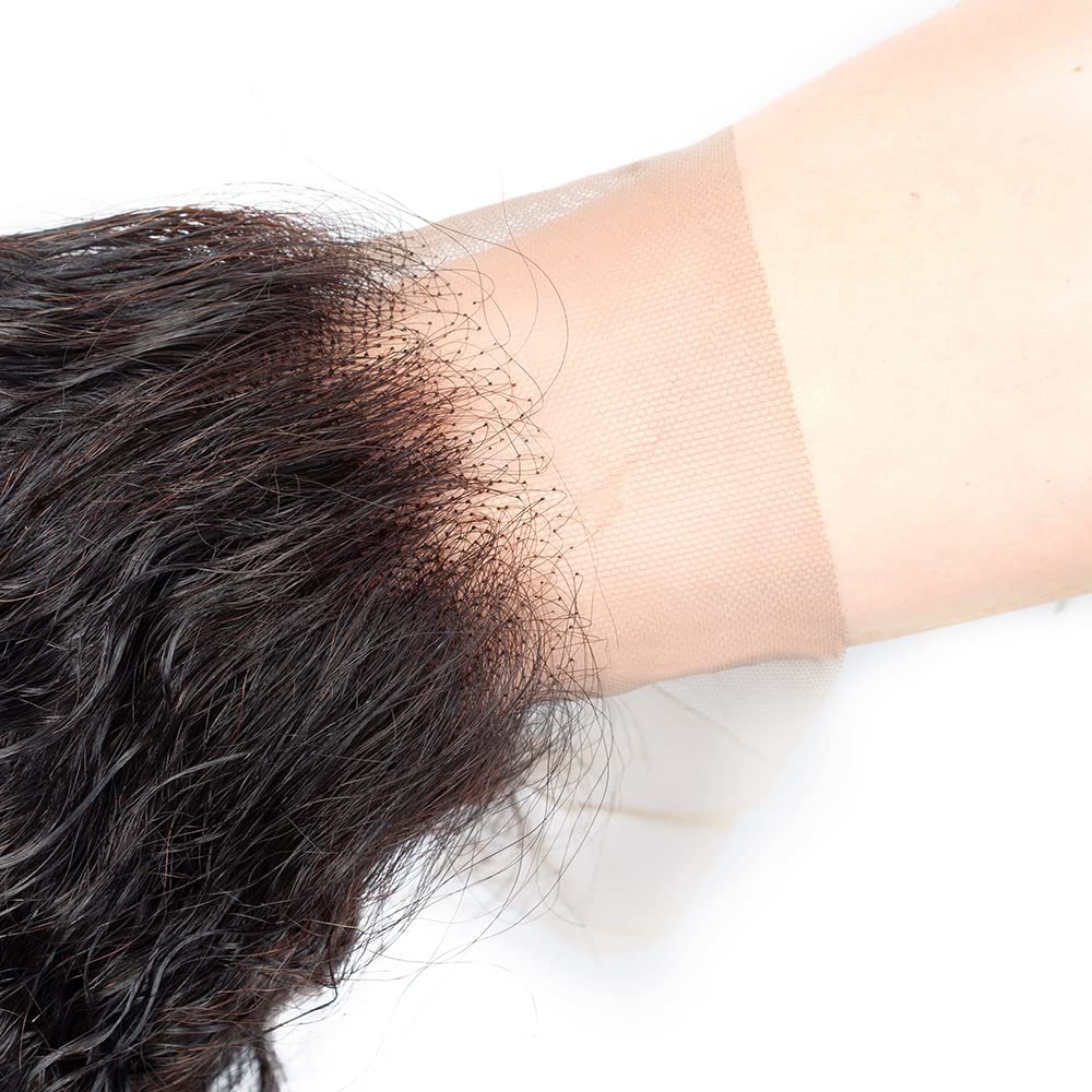 kinky Straight Frontal Closure 13x4 Ear To Ear HD Lace Frontal Closure 16 Inch 12A Brazilian kinky Straight Frontal Human Hair Transparent Frontal Closure 150% Density Natural Hairline Pre Plucked