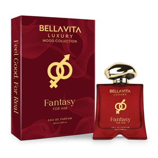 BELLAVITA Luxury Mood Collection FANTASY Perfume for Men 100ml | Pheromone Inspired Technology Long Lasting Fragrance | Notes of Pink Pepper, Orange and Saffron | Floral, Spicy Premium Fragrance