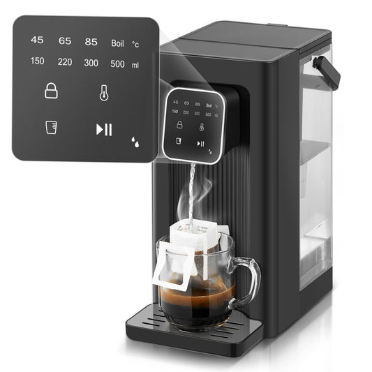 Instant Hot Water Dispenser, 4 Temp Settings (45°C-100°C),4 Volume Options(150ml-500ml), Digital Touch Screen One Cup Kettl, 2.5L Removable Tank, Safety Lock, for Hot Drinks and Tea