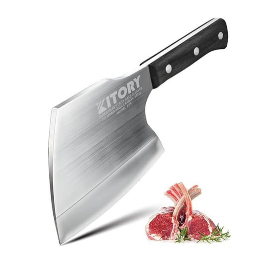 Kitory Kitchen Knife Handmade Chef's Knife High Carbon Stainless Steel, Wood Handle, Black