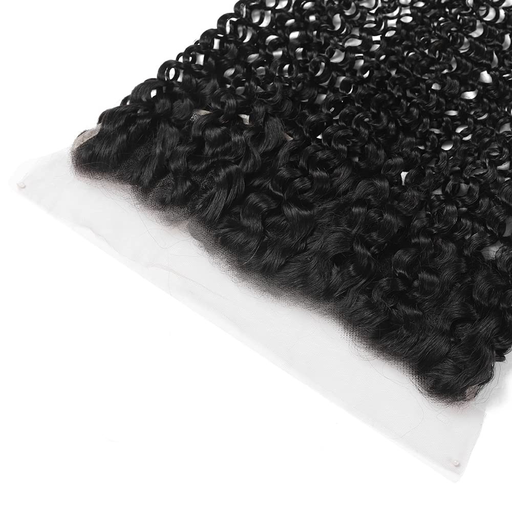 kinky Straight Frontal Closure 13x4 Ear To Ear HD Lace Frontal Closure 16 Inch 12A Brazilian kinky Straight Frontal Human Hair Transparent Frontal Closure 150% Density Natural Hairline Pre Plucked