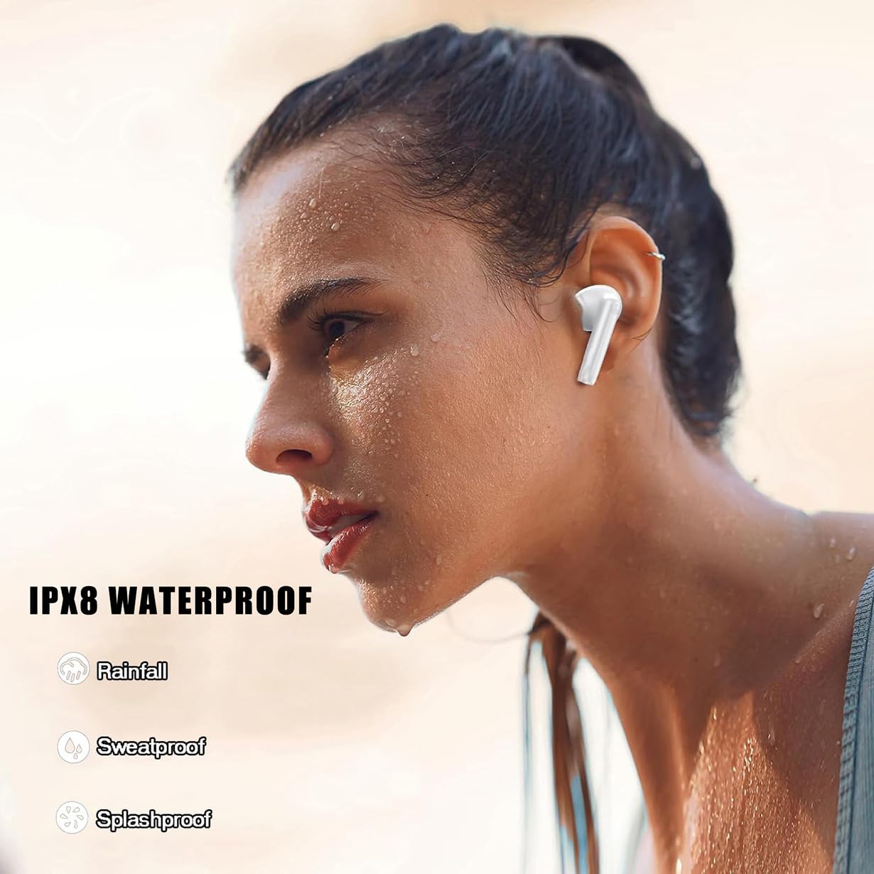 WEKNA Wireless Earbuds,Bluetooth 5.4 Headphones In Ear with Noise Cancelling Mic, 3D HiFi Stereo Headphones, 48H Playtime, IP8 Waterproof Wireless Earphones for iphone/Android/IOS, Bluetooth Earbuds