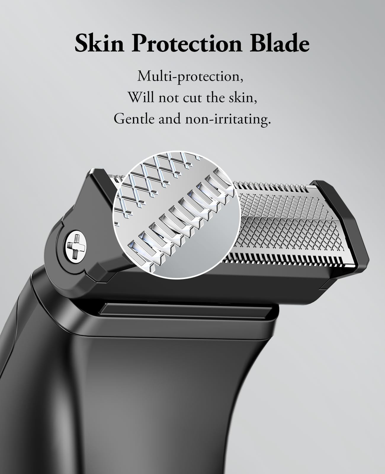 Kensen 2-in-1 Manscape Body Hair Trimmer & Beard Trimmer for Men, Electric Pubic Groin Shaver & Razor, Cordless Waterproof Male Grooming Kit for Limbs & TrunkIn & timate & Facial Hair, 50 Times Usage