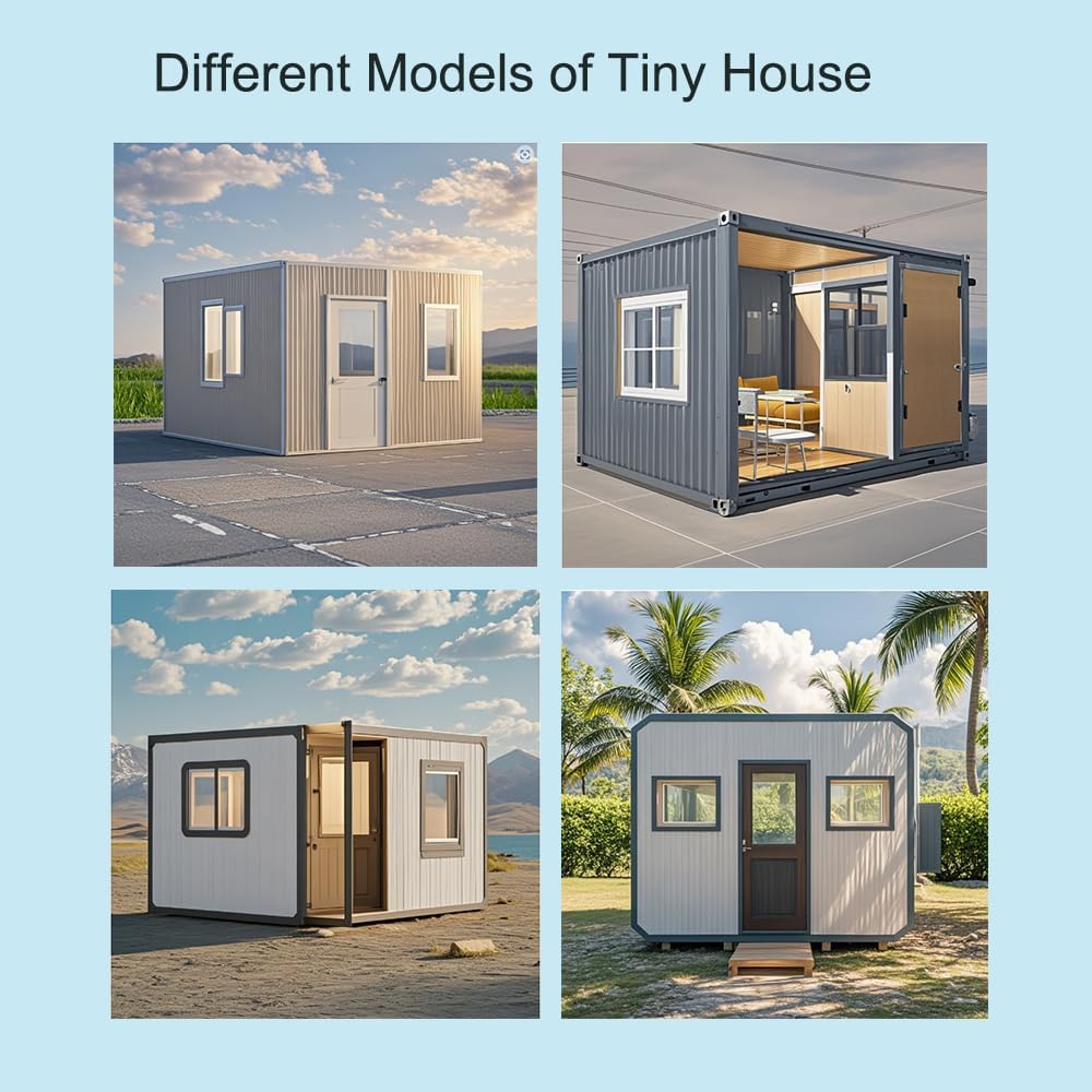 Double-Storey barn Homes, Folding Prefab Tiny House, Expandable Tiny Home for Adults, Portable prefab House with bedrooms, Bathroom, Kitchen | Modular Container Tiny Steel Home Brown Color