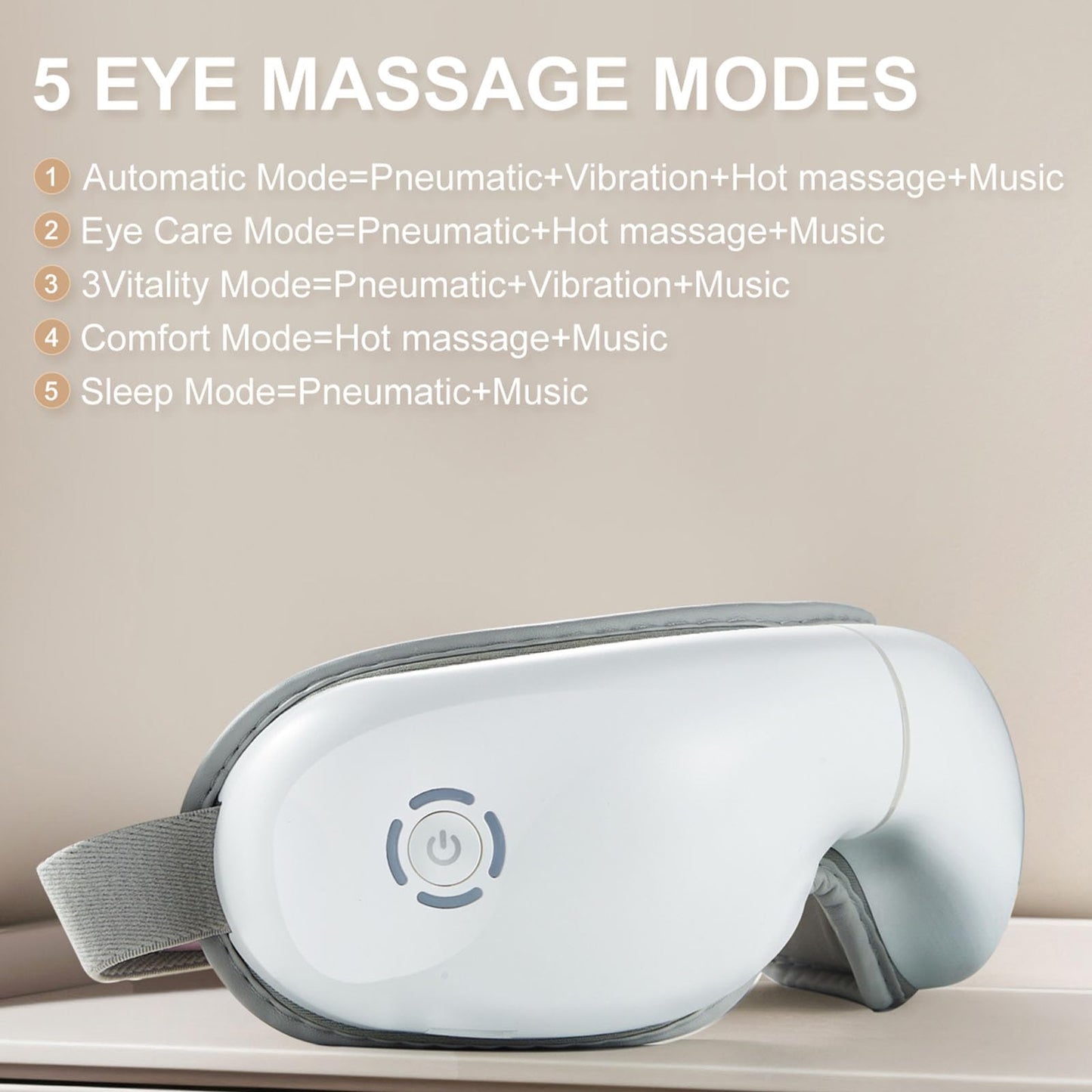 LAOBEN Eye Massager with Heat, Heated Eye Mask with Massages Muscles, Birthday Gift with 5 Massage Modes (Quickly Press the On/Off Button), Gifts for Friend, Mom and Dad