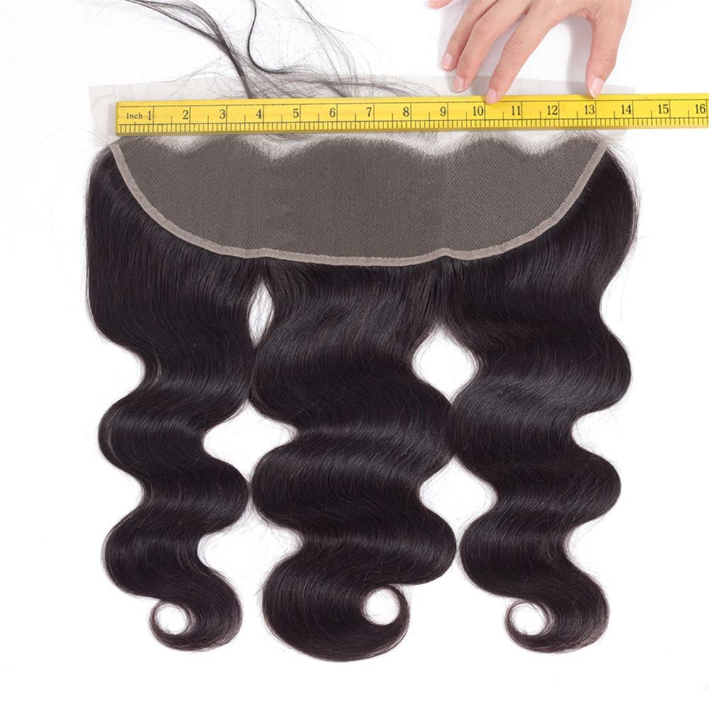 kinky Straight Frontal Closure 13x4 Ear To Ear HD Lace Frontal Closure 16 Inch 12A Brazilian kinky Straight Frontal Human Hair Transparent Frontal Closure 150% Density Natural Hairline Pre Plucked