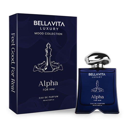 BELLAVITA Luxury Mood Collection ALPHA Perfume for Men 100ml | Pheromone Inspired Technology Long Lasting Fragrance | Notes of Floral, Woody and Citrus | Gourmet, Spicy Premium Fragrance