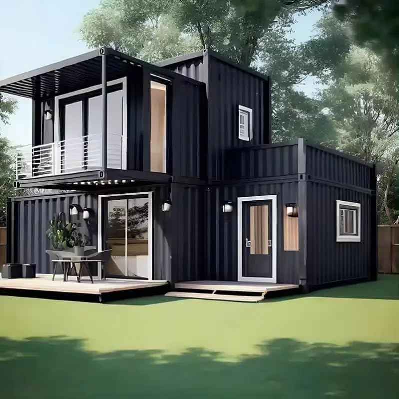 Two Story Tiny House, Flat-Pack House, Two-Story Tiny House, Prefabricated Dwelling with Aesthetic Appeal, Modern Design for Small Spaces, Self-Assembly Home for Easy Setup