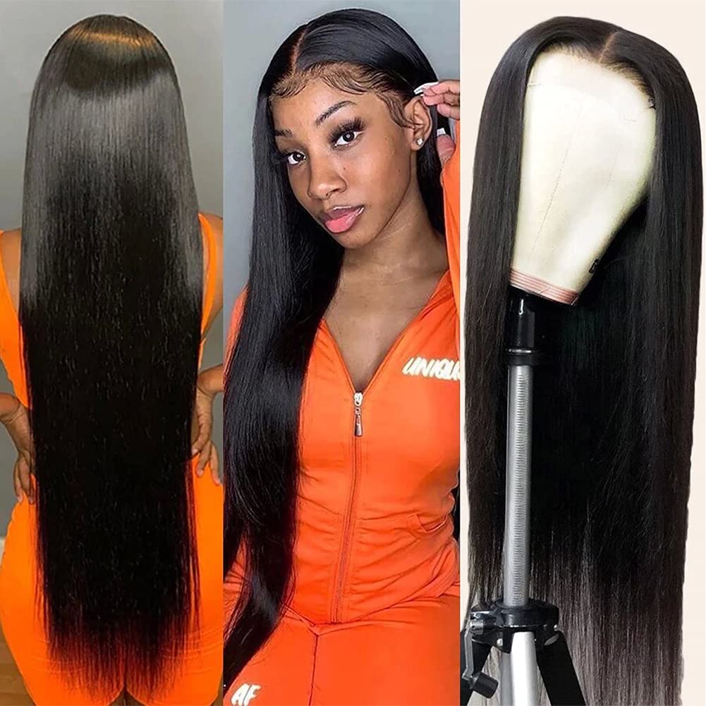 Subella HD Lace Front Wigs Human Hair Pre Plucked Straight 220% Density 13x5 HD Lace Frontal Wig With Baby Hair 12A Transparent Human Lace Wigs For Black Women (26inch)