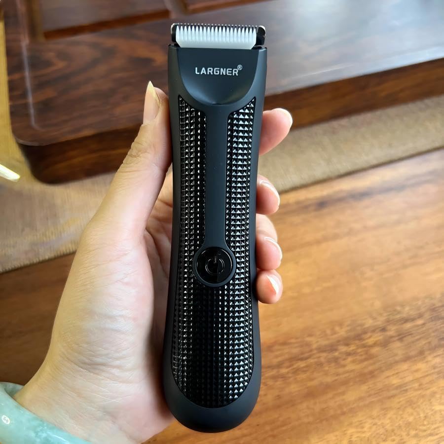 Body Hair Trimmer Men - Pubic Hair Trimmer with Ceramic Blade Heads, Ball Shaver for Private Parts with LED Light & Display, Body Shavers Groomer IPX7 Waterproof for Wet/Dry Use