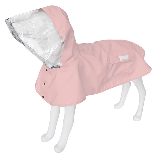 Dog Raincoat,Waterproof Rain Poncho with Hoodie, High Reflective Adjustable Pet Rain Jacket with Leash Hole for Small Medium and Large Dogs (Pink, X-Small)