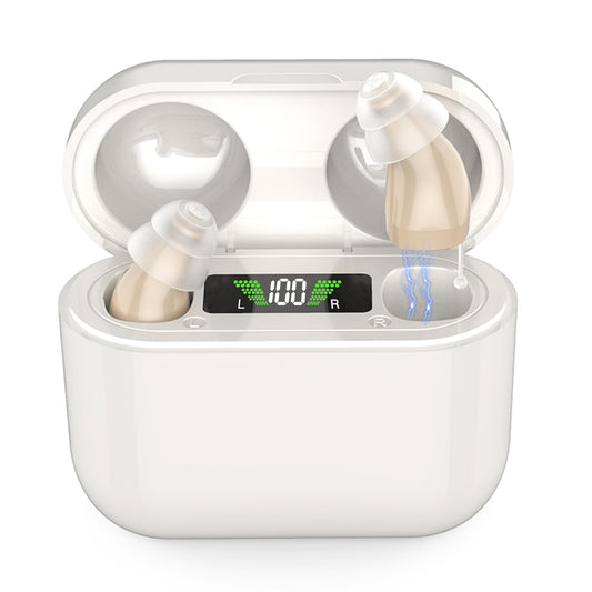 Efferey Digital Hearing Amplifiers Sound Device with Charging Case, Invisible Voice Enhancer, Long-Lasting Rechargeable Battery, Easy to Use