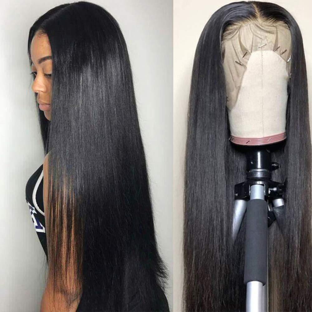 Subella HD Lace Front Wigs Human Hair Pre Plucked Straight 220% Density 13x5 HD Lace Frontal Wig With Baby Hair 12A Transparent Human Lace Wigs For Black Women (26inch)