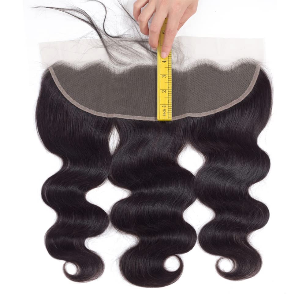kinky Straight Frontal Closure 13x4 Ear To Ear HD Lace Frontal Closure 16 Inch 12A Brazilian kinky Straight Frontal Human Hair Transparent Frontal Closure 150% Density Natural Hairline Pre Plucked