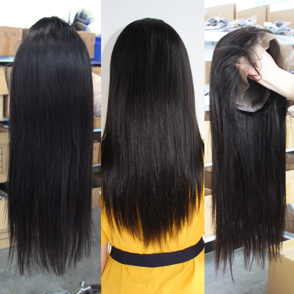 Subella HD Lace Front Wigs Human Hair Pre Plucked Straight 220% Density 13x5 HD Lace Frontal Wig With Baby Hair 12A Transparent Human Lace Wigs For Black Women (26inch)