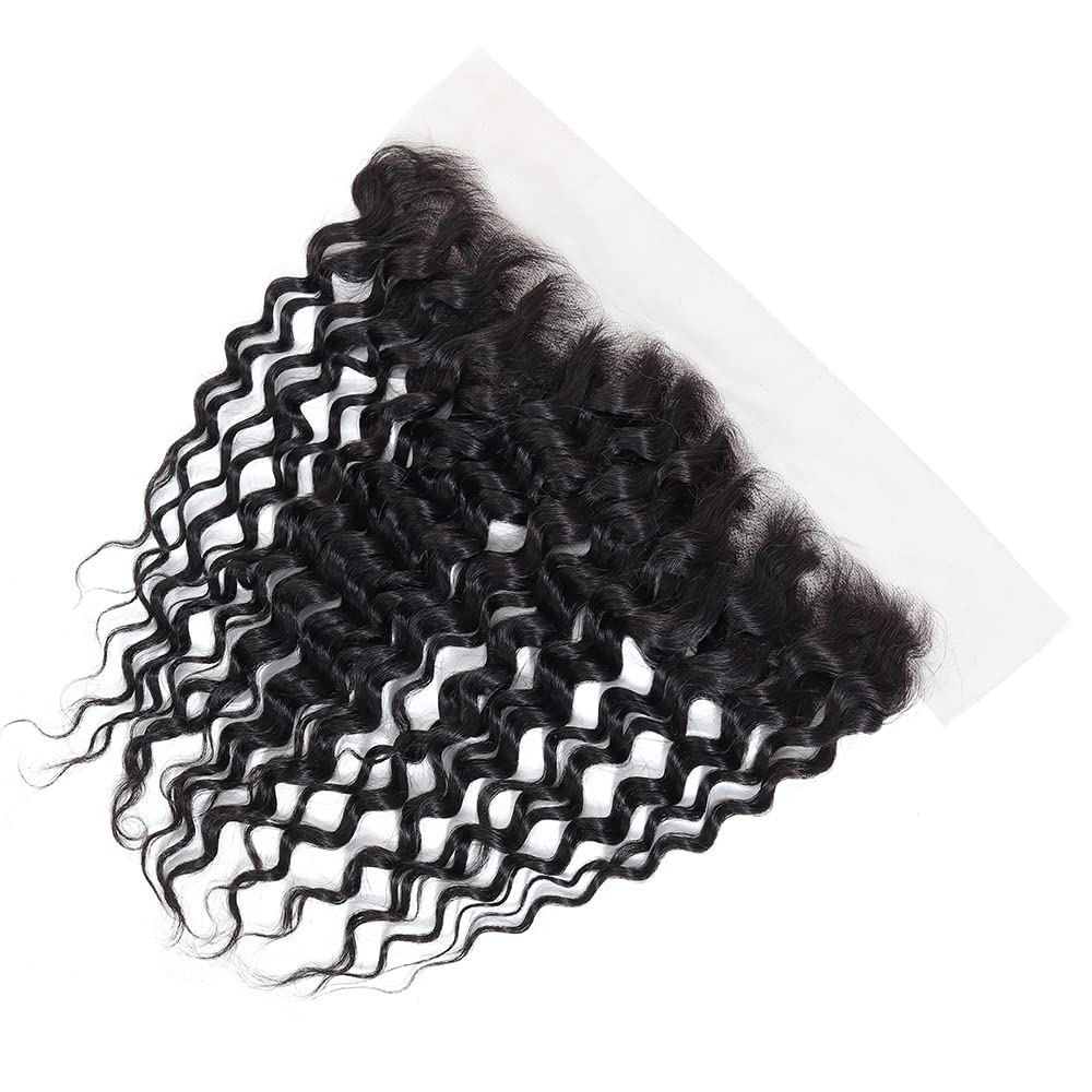 kinky Straight Frontal Closure 13x4 Ear To Ear HD Lace Frontal Closure 16 Inch 12A Brazilian kinky Straight Frontal Human Hair Transparent Frontal Closure 150% Density Natural Hairline Pre Plucked