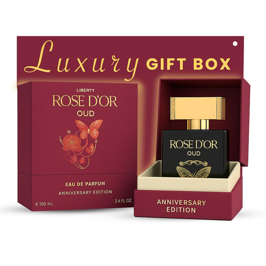 Liberty Oud Perfume for Men, 3.4 Oz Rose Dyor Oud Perfumes for Women Anniversary Edition Long-Lasting Unisex Eau de Parfum, Luxury Woody Fragrance, Perfume Spray